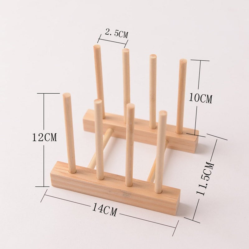YWSHF Bamboo Wooden Dish Rack Dishes Drainboard Drying Drainer Storage Holder Stand Kitchen Cabinet Organizer for Dish,Plate,Bowl,Cup Pot,Lid,Book - Image 3